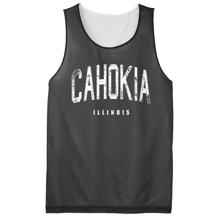 Cahokia Illinois Vintage Logo Mesh Reversible Basketball Jersey Tank