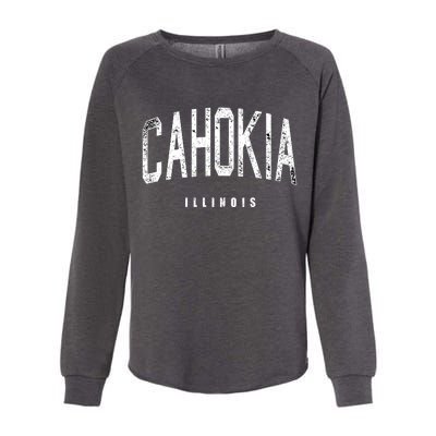 Cahokia Illinois Vintage Logo Womens California Wash Sweatshirt