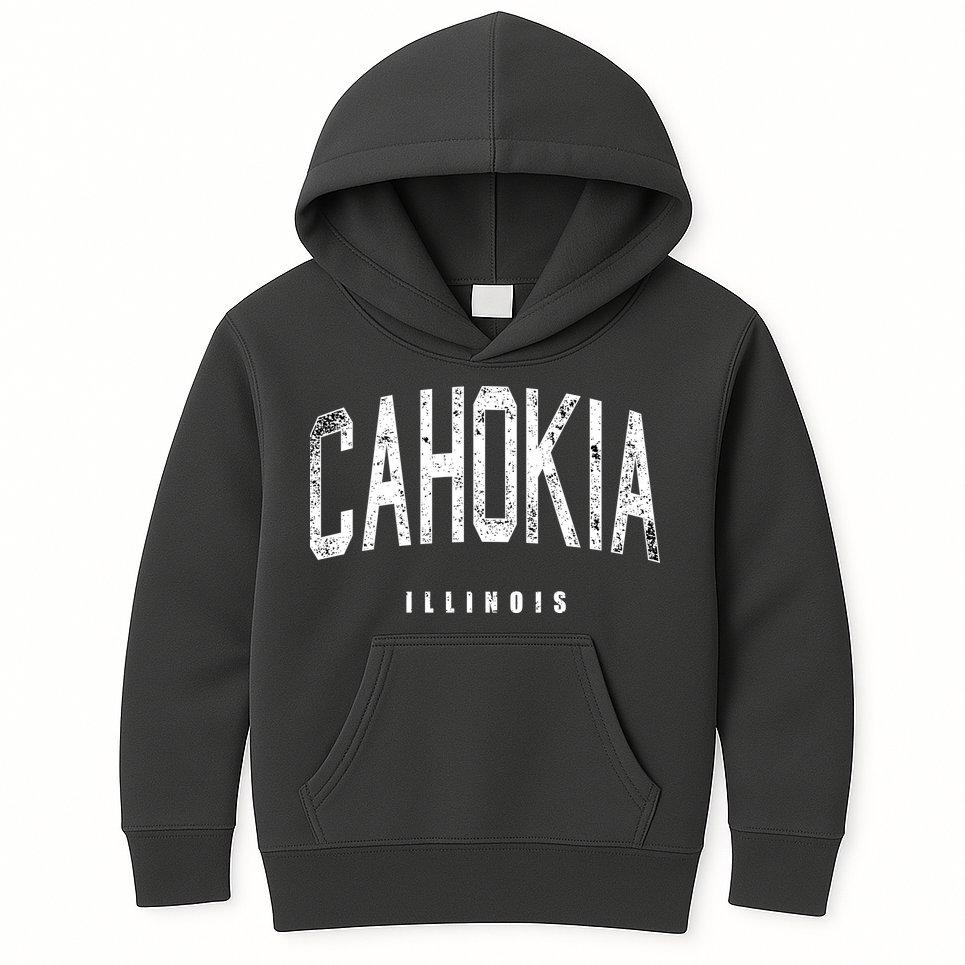 Cahokia Illinois Vintage Logo Kids Hoodie