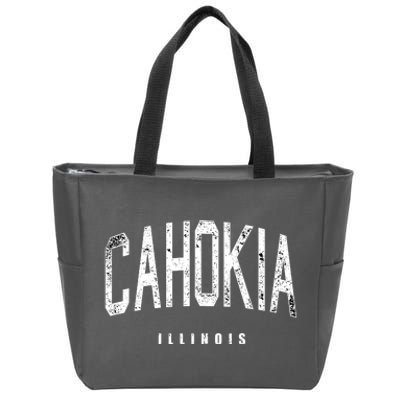 Cahokia Illinois Vintage Logo Zip Tote Bag