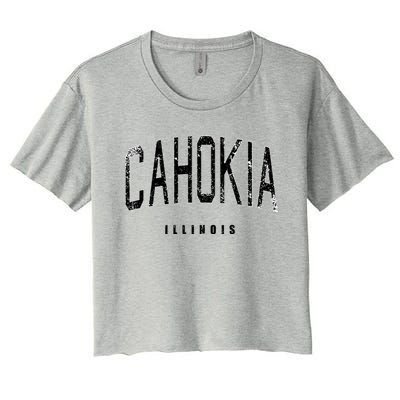 Cahokia Illinois Vintage Logo Women's Crop Top Tee