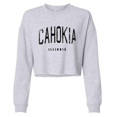 Cahokia Illinois Vintage Logo Cropped Pullover Crew