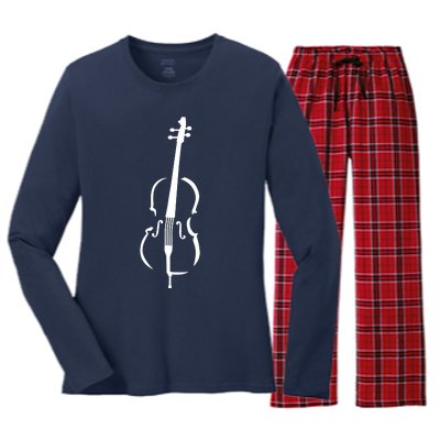 Cello Instrument Vintage Women's Long Sleeve Flannel Pajama Set 