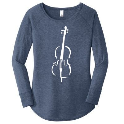 Cello Instrument Vintage Women's Perfect Tri Tunic Long Sleeve Shirt