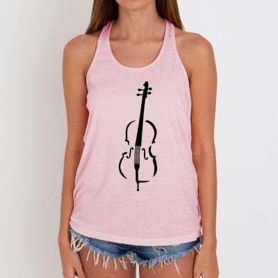 Cello Instrument Vintage Women's Knotted Racerback Tank