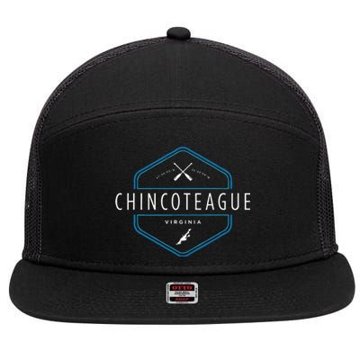 Chincoteague Island Virginia Beach Graphic 7 Panel Mesh Trucker Snapback Hat