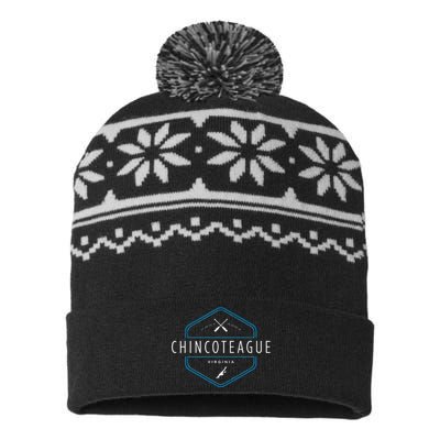 Chincoteague Island Virginia Beach Graphic USA-Made Snowflake Beanie