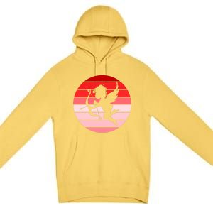 Cupid In Valentine's Day Colors Circle Gift Premium Pullover Hoodie