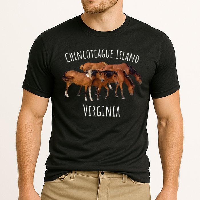 Chincoteague Island Virginia Horse Assateague Pony Cooling Performance Crew T-Shirt