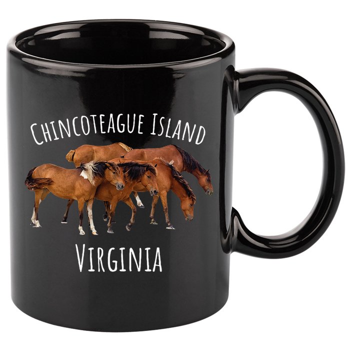 Chincoteague Island Virginia Horse Assateague Pony 11oz C Handle Ceramic Mug