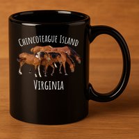 Chincoteague Island Virginia Horse Assateague Pony 11oz C Handle Ceramic Mug
