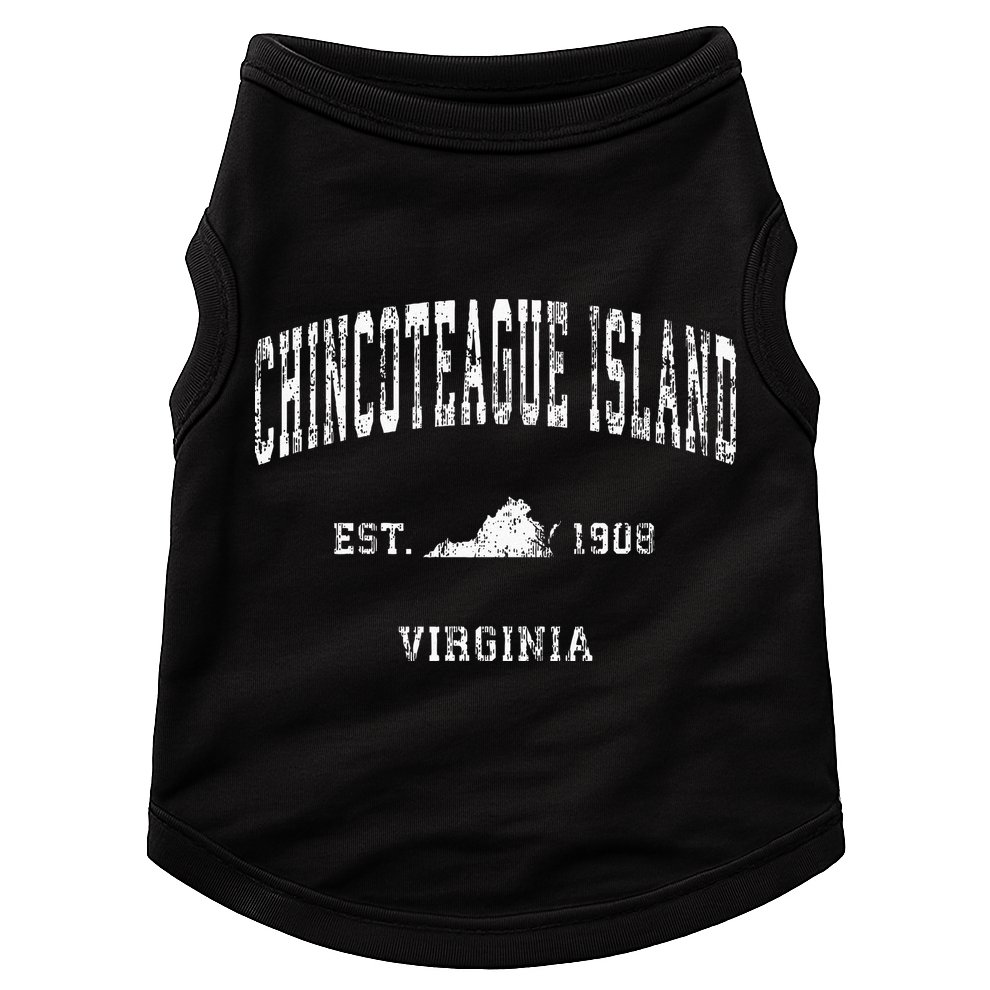 Chincoteague Island Virginia VA Vintage Athletic Sports Desi Doggie Tank