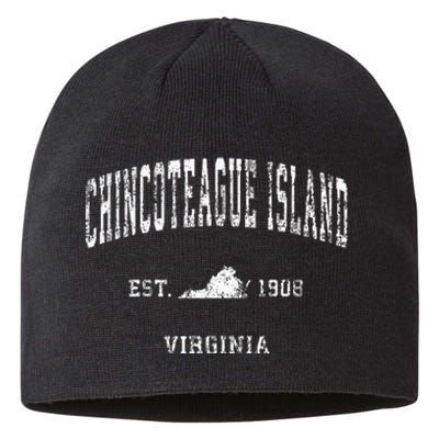 Chincoteague Island Virginia VA Vintage Athletic Sports Desi Sustainable Beanie