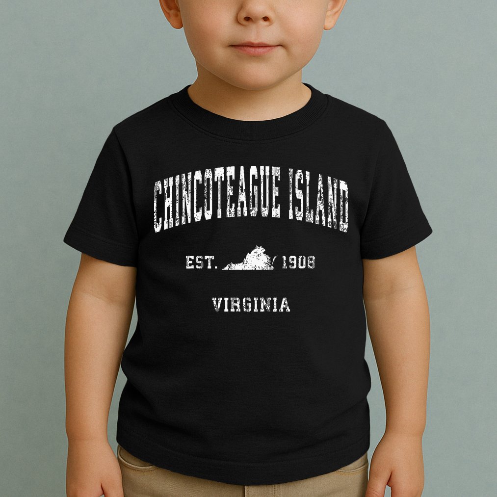 Chincoteague Island Virginia VA Vintage Athletic Sports Desi Toddler T-Shirt