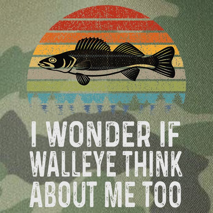 Cute I Wonder If Walleye Think About Me Funny Walleye Fishing Legacy Tie Dye Trucker Hat