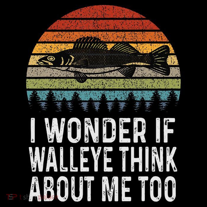 Cute I Wonder If Walleye Think About Me Funny Walleye Fishing Flexfit Unipanel Trucker Cap