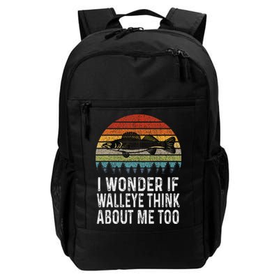 Cute I Wonder If Walleye Think About Me Funny Walleye Fishing Backpack
