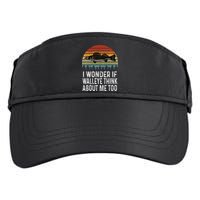 Cute I Wonder If Walleye Think About Me Funny Walleye Fishing Adult Drive Performance Visor