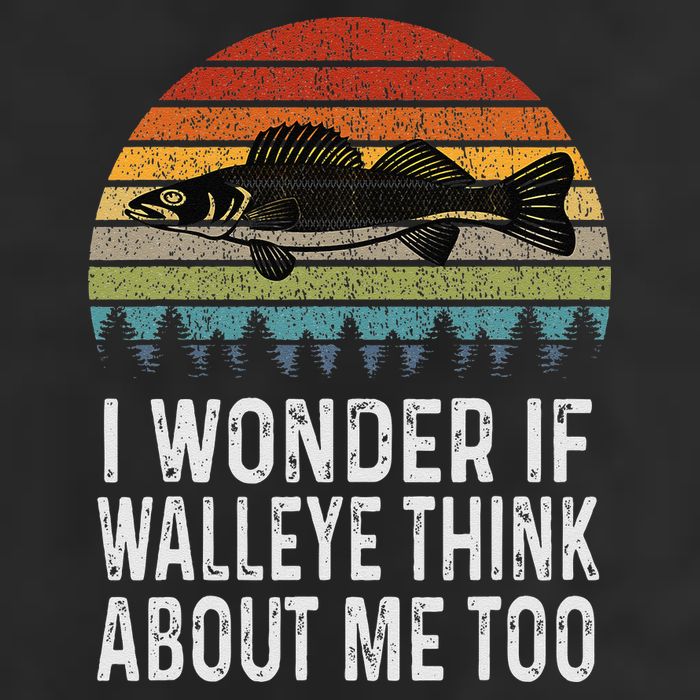 Cute I Wonder If Walleye Think About Me Funny Walleye Fishing Adult Drive Performance Visor