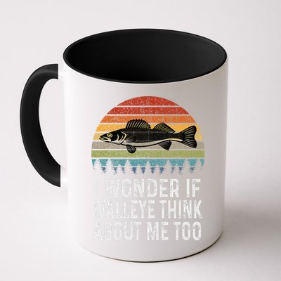 Cute I Wonder If Walleye Think About Me Funny Walleye Fishing Mug