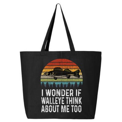 Cute I Wonder If Walleye Think About Me Funny Walleye Fishing 25L Jumbo Tote