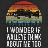 Cute I Wonder If Walleye Think About Me Funny Walleye Fishing Trucker Hat