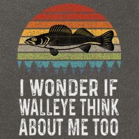 Cute I Wonder If Walleye Think About Me Funny Walleye Fishing Cotton Canvas Backpack