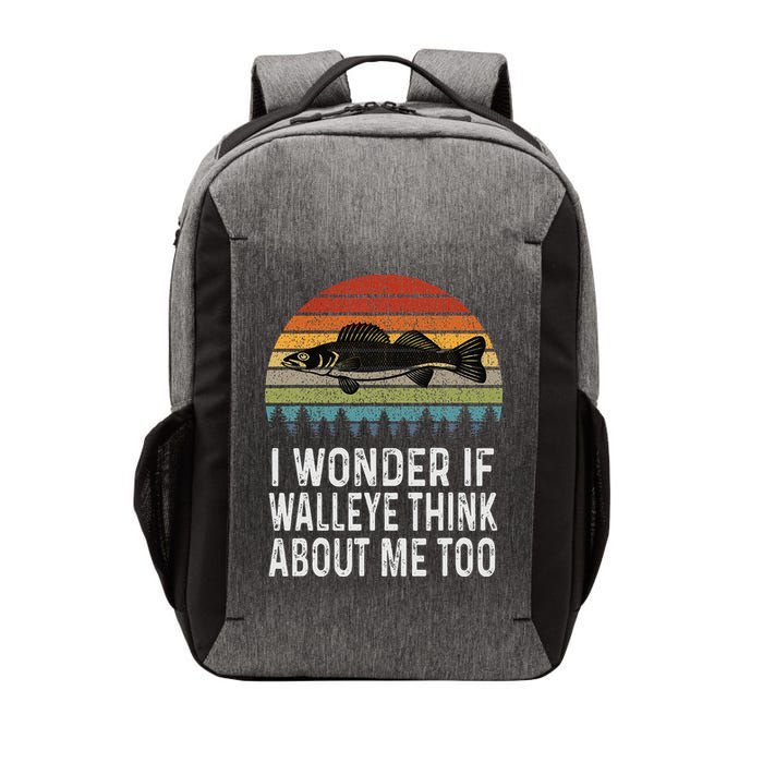 Cute I Wonder If Walleye Think About Me Funny Walleye Fishing Vector Backpack