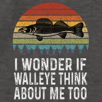 Cute I Wonder If Walleye Think About Me Funny Walleye Fishing Vector Backpack