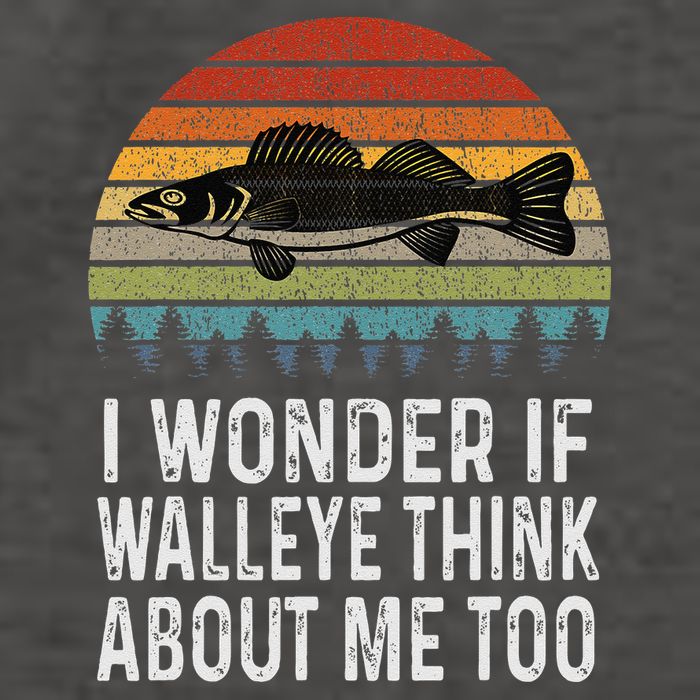 Cute I Wonder If Walleye Think About Me Funny Walleye Fishing Vector Backpack