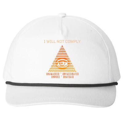 Conservative I Will Not Comply Snapback Five-Panel Rope Hat