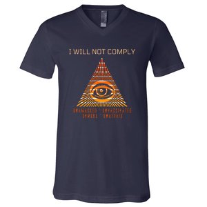 Conservative I Will Not Comply V-Neck T-Shirt