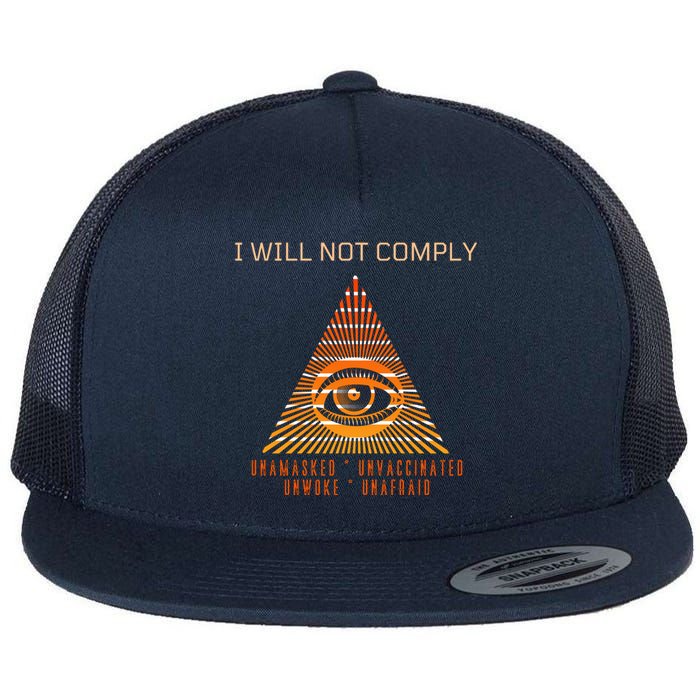 Conservative I Will Not Comply Flat Bill Trucker Hat