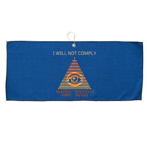 Conservative I Will Not Comply Large Microfiber Waffle Golf Towel