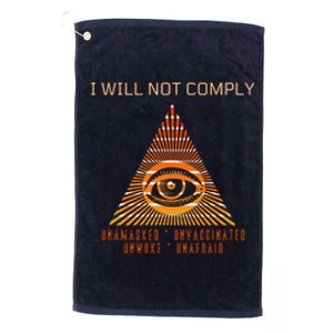 Conservative I Will Not Comply Platinum Collection Golf Towel