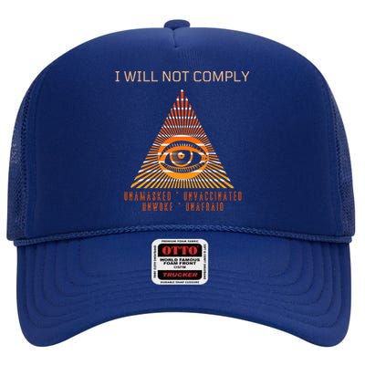 Conservative I Will Not Comply High Crown Mesh Back Trucker Hat