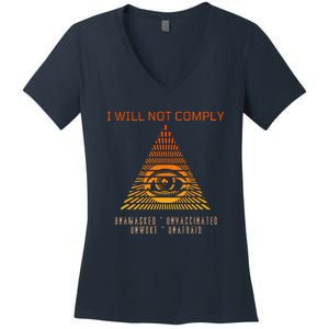 Conservative I Will Not Comply Women's V-Neck T-Shirt