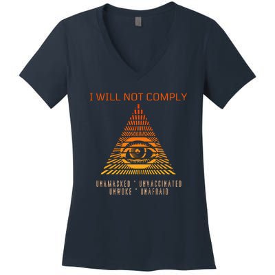 Conservative I Will Not Comply Women's V-Neck T-Shirt