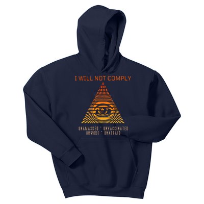 Conservative I Will Not Comply Kids Hoodie