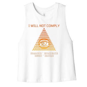 Conservative I Will Not Comply Women's Racerback Cropped Tank