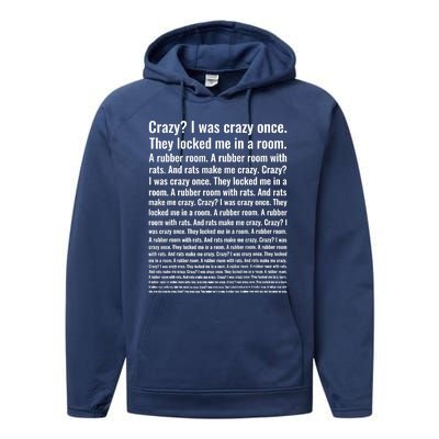 Crazy I Was Crazy Once Meme Performance Fleece Hoodie