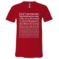 Crazy I Was Crazy Once Meme V-Neck T-Shirt