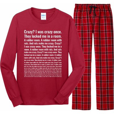 Crazy I Was Crazy Once Meme Long Sleeve Pajama Set