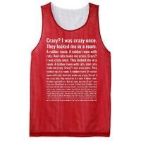 Crazy I Was Crazy Once Meme Mesh Reversible Basketball Jersey Tank