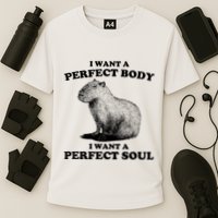 Capybara I Want A Perfect Body I Wan A Perfect Soul Cooling Performance Crew T-Shirt