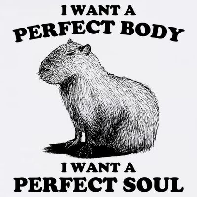 Capybara I Want A Perfect Body I Wan A Perfect Soul T-Shirt