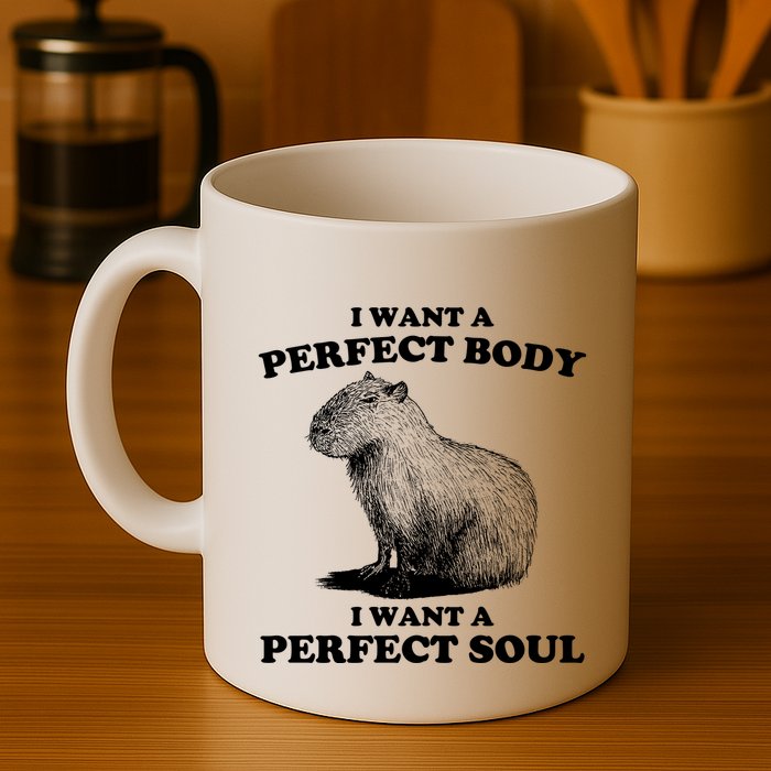 Capybara I Want A Perfect Body I Wan A Perfect Soul Mug