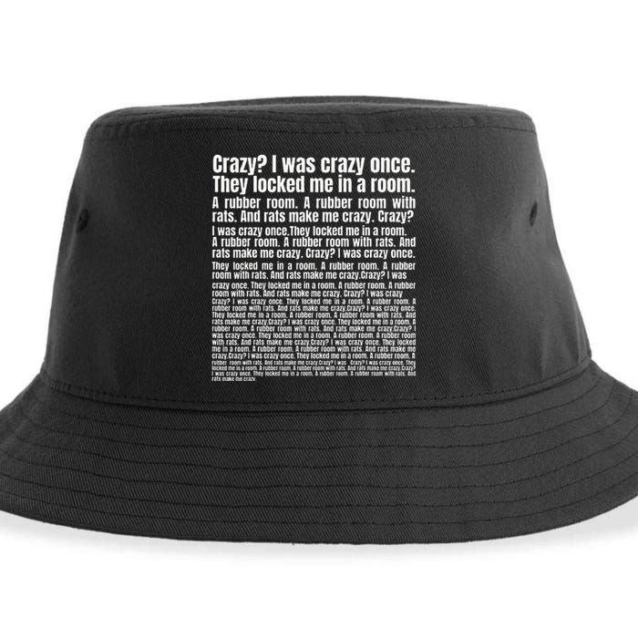 Crazy I Was Crazy Once. Funny Trending Meme Copypasta Sustainable Bucket Hat