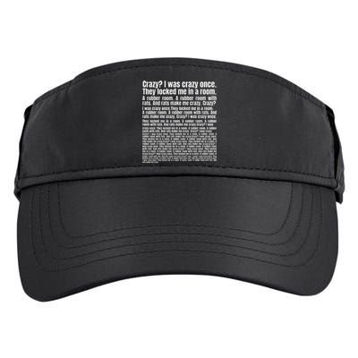 Crazy I Was Crazy Once. Funny Trending Meme Copypasta Adult Drive Performance Visor