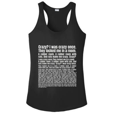Crazy I Was Crazy Once. Funny Trending Meme Copypasta Ladies PosiCharge Competitor Racerback Tank